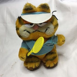 Vintage 1981 Fun Farm Garfield Tennis Racket Plush